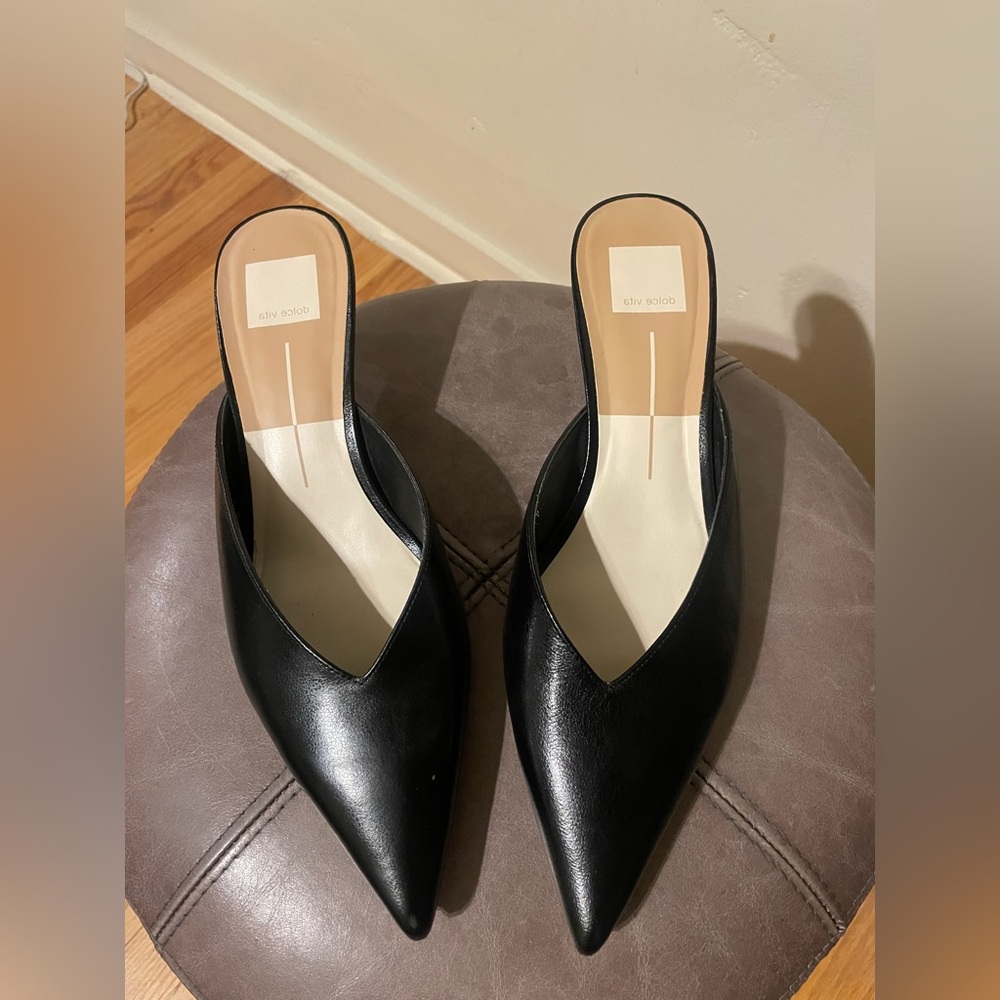 Dolce Vita Black Women's Slip-On Kitten Heels